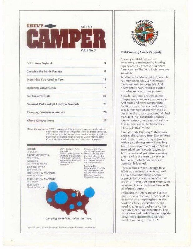 1971 Chevrolet Camper Booklet Page 26